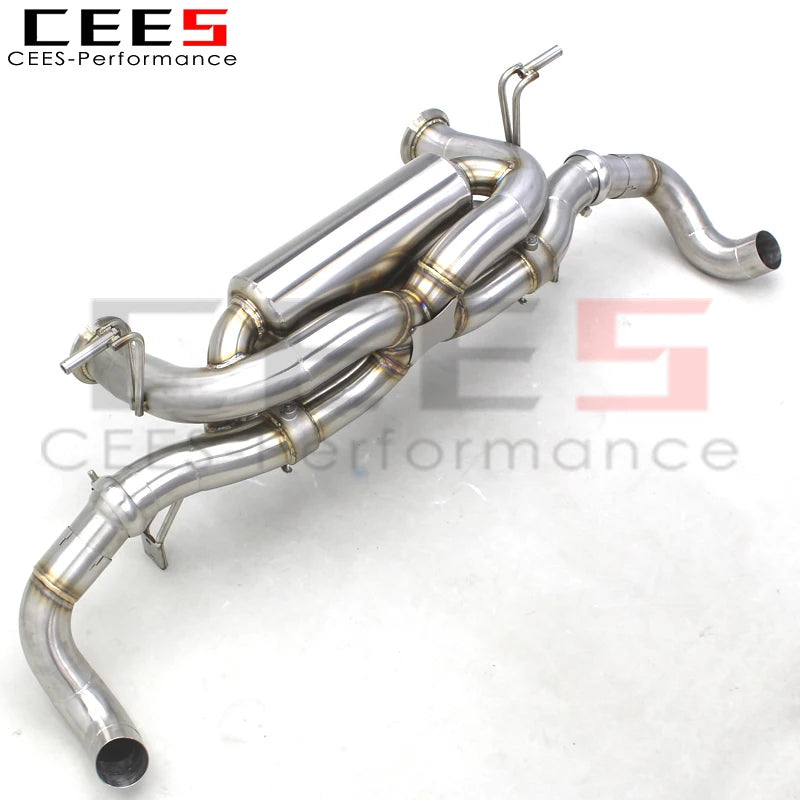 CEES Exhaust Pipe With Vacuum Valve For Audi R8 V10 5.2 2008-2016 Escape Stainless Steel Exhaust Muffler Racing Catback System