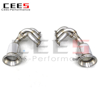 CEES Exhaust manifold system with catalyst Downpipe For Porsche 911 992 GT3 4.0 2017-2024 Stainless Steel Exhaust Header