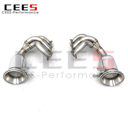 CEES Exhaust manifold system with catalyst Downpipe For Porsche 911 992 GT3 4.0 2017-2024 Stainless Steel Exhaust Header