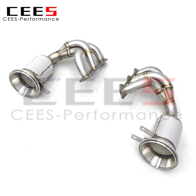 CEES Exhaust manifold system with catalyst Downpipe For Porsche 911 992 GT3 4.0 2017-2024 Stainless Steel Exhaust Header