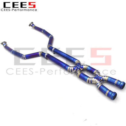 CEES Factory outlet Titanium alloy High Performance exhaust front middle X pipe for bmw M3 E90 E92 E93 Car exhaust pipes