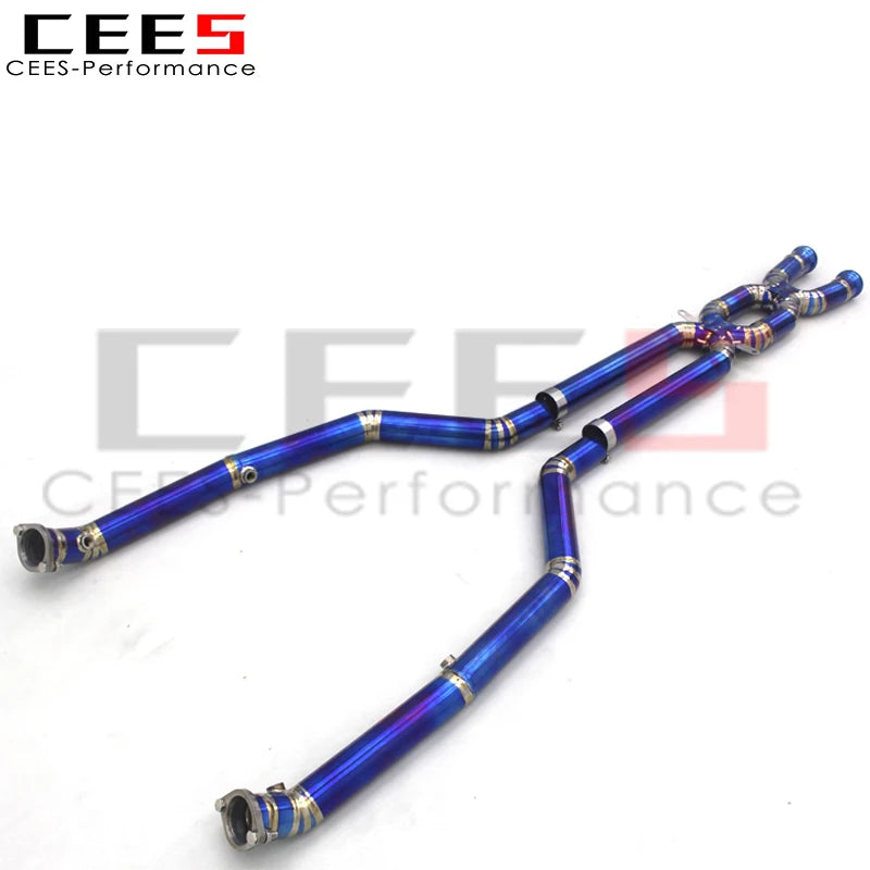 CEES Factory outlet Titanium alloy High Performance exhaust front middle X pipe for bmw M3 E90 E92 E93 Car exhaust pipes