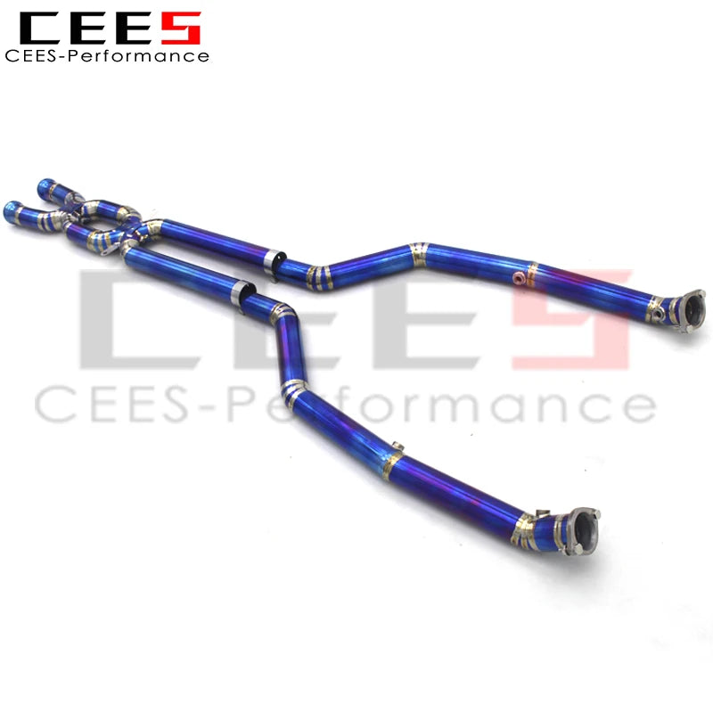 CEES Factory outlet Titanium alloy High Performance exhaust front middle X pipe for bmw M3 E90 E92 E93 Car exhaust pipes