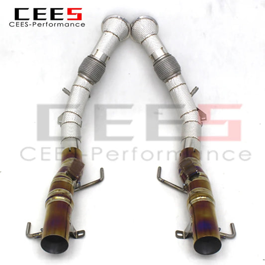 CEES For Ferrari SF90 3.9T V8 2019-2023 Titanium Full Exhaust Racing Car Catback Exhaust Systems Downpipe without catalyst