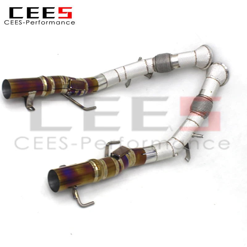 CEES For Ferrari SF90 3.9T V8 2019-2023 Titanium Full Exhaust Racing Car Catback Exhaust Systems Downpipe without catalyst