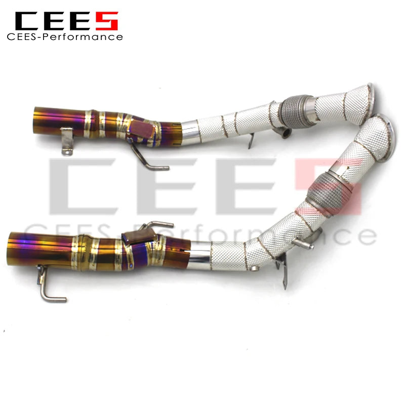 CEES For Ferrari SF90 3.9T V8 2019-2023 Titanium Full Exhaust Racing Car Catback Exhaust Systems Downpipe without catalyst