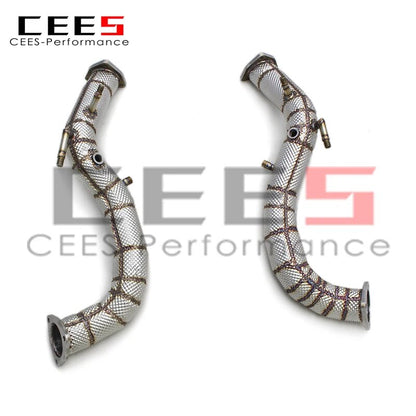 CEES For Porsche 718 Cayman GT4 4.0L 2016-2021 catless exhaust pipe heat shield downpipe Exhaust Pipe System