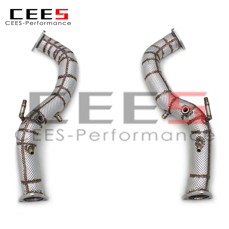 CEES For Porsche 718 Cayman GT4 4.0L 2016-2021 catless exhaust pipe heat shield downpipe Exhaust Pipe System