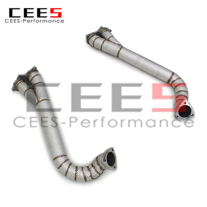 CEES For Porsche 718 Cayman GT4 4.0L 2016-2021 catless exhaust pipe heat shield downpipe Exhaust Pipe System