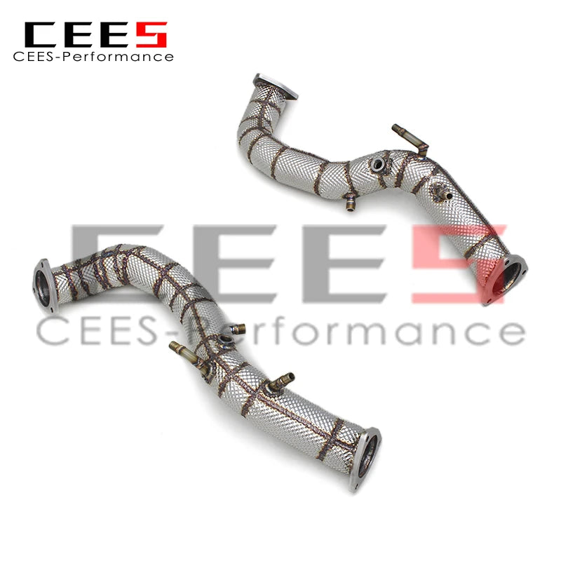 CEES For Porsche 718 Cayman GT4 4.0L 2016-2021 catless exhaust pipe heat shield downpipe Exhaust Pipe System