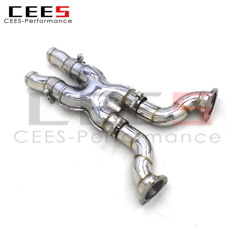 CEES Front Pipe X Pipe For  DB9 V12 6.0L 2012-2016 Stainless Steel Exhaust Pipes Racing Sport Car Exhaust Systems