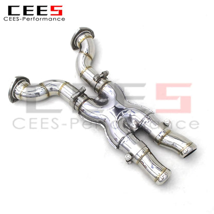 CEES Front Pipe X Pipe For  DB9 V12 6.0L 2012-2016 Stainless Steel Exhaust Pipes Racing Sport Car Exhaust Systems