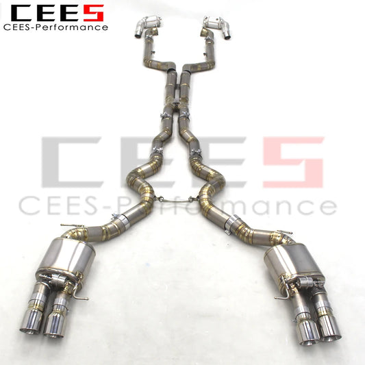 CEES Full Exhaust Pipes For BMW M5 F10/F15 4.4TT 2012-2016 Racing Titanium Catback Exhaust Muffler Stainless Steel Downpipes