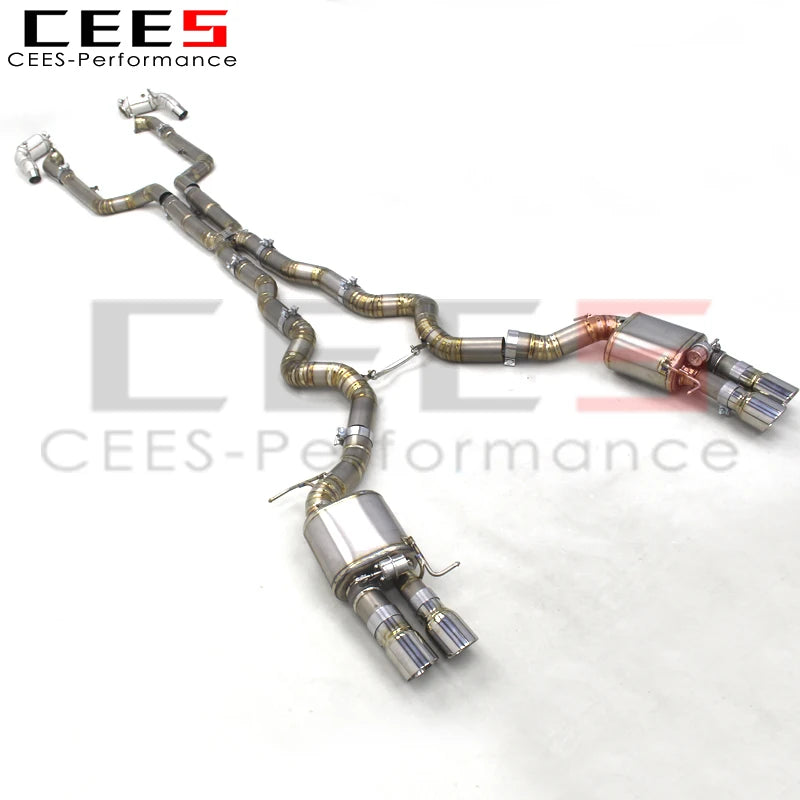 CEES Full Exhaust Pipes For BMW M5 F10/F15 4.4TT 2012-2016 Racing Titanium Catback Exhaust Muffler Stainless Steel Downpipes