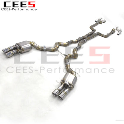 CEES Full Exhaust Pipes For BMW M5 F10/F15 4.4TT 2012-2016 Racing Titanium Catback Exhaust Muffler Stainless Steel Downpipes