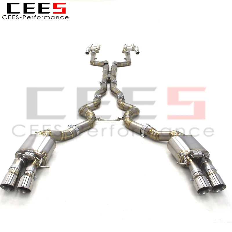 CEES Full Exhaust Pipes For BMW M5 F10/F15 4.4TT 2012-2016 Racing Titanium Catback Exhaust Muffler Stainless Steel Downpipes