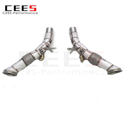 CEES High Performance Exhaust Downpipe For Ferrari SF90 3.9T V8 2019-2023 Stainless Steel Downpipe without catalyst Exhaust Pipe