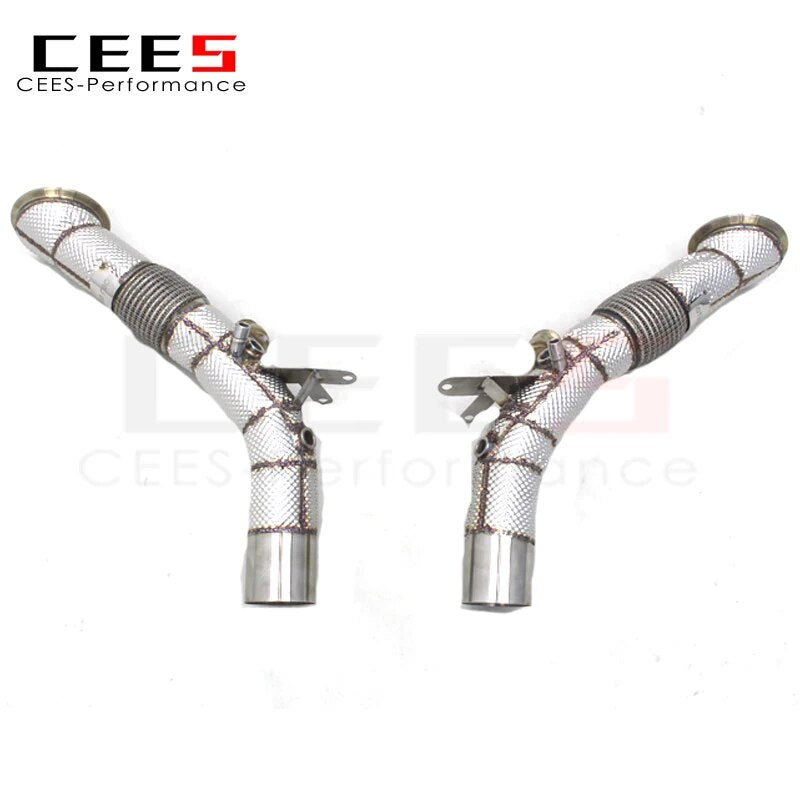 CEES High Performance Exhaust Downpipe For Ferrari SF90 3.9T V8 2019-2023 Stainless Steel Downpipe without catalyst Exhaust Pipe