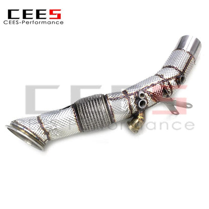 CEES High Performance Exhaust Downpipe For Ferrari SF90 3.9T V8 2019-2023 Stainless Steel Downpipe without catalyst Exhaust Pipe