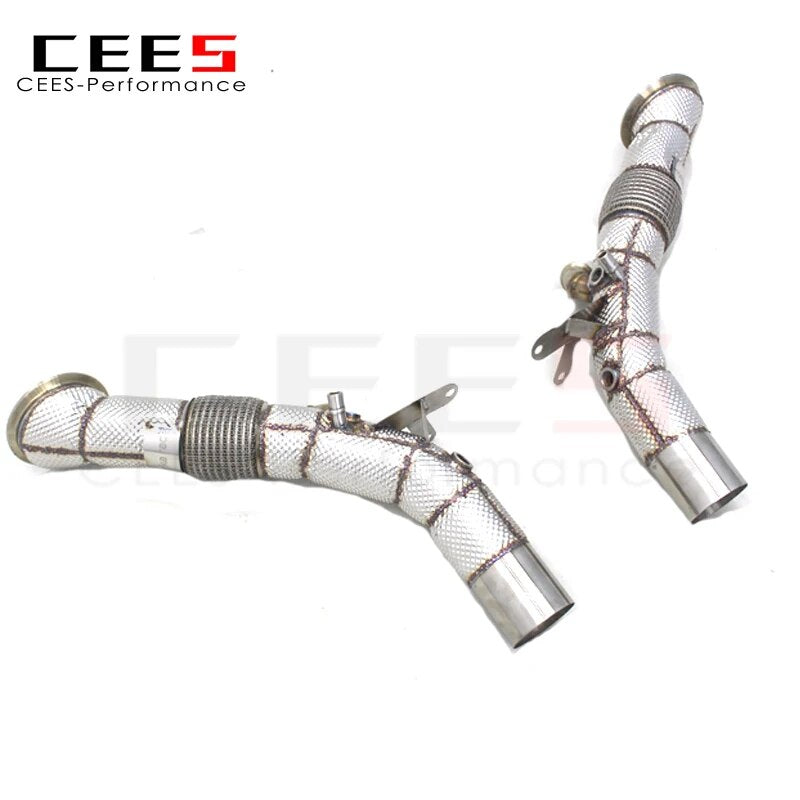 CEES High Performance Exhaust Downpipe For Ferrari SF90 3.9T V8 2019-2023 Stainless Steel Downpipe without catalyst Exhaust Pipe