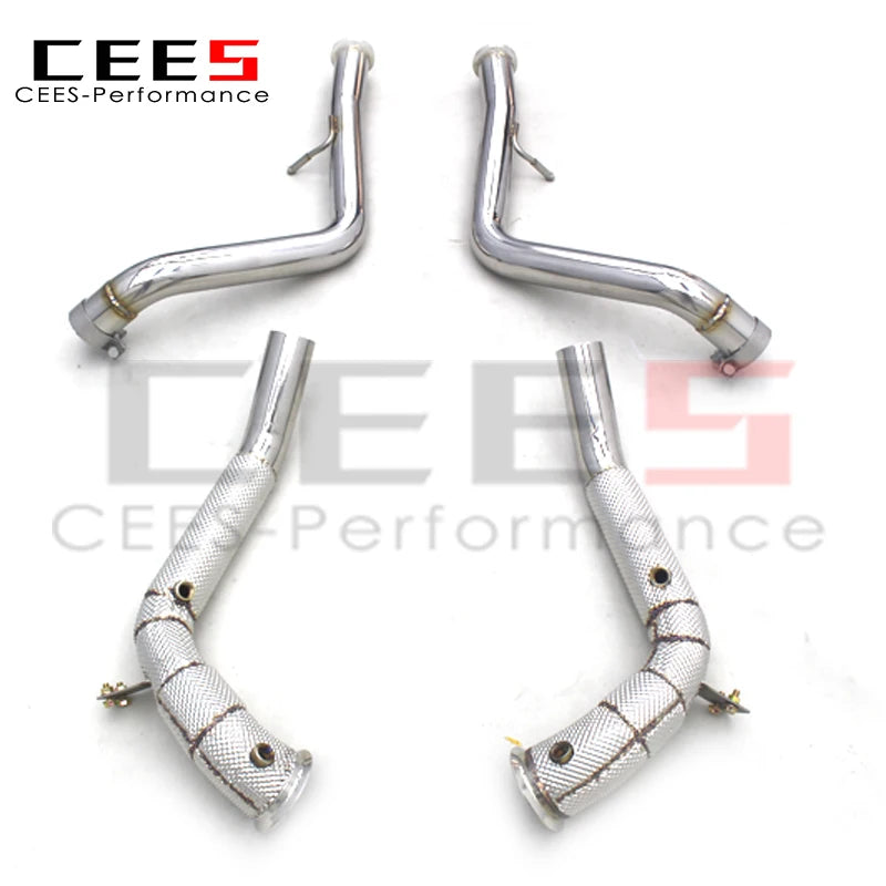 CEES High Performance  Exhaust Catless No Cat Downpipe For Mercedes-Benz G63 AMG W464 4.0T 2019-2023 Stainless Steel