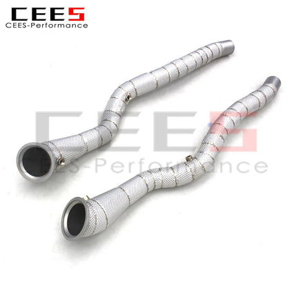 CEES High flow Exhaust Downpipe For Ferrari 812 6.5L V12 2017-2020  exhaust pipes Wrap insulation