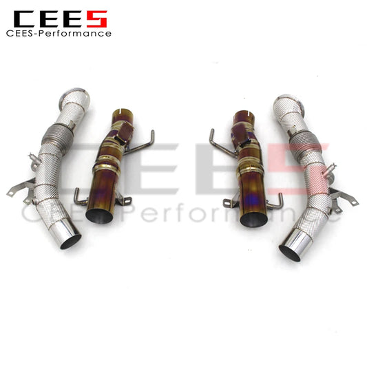 CEES  Performance Catback Exhaust Downpipe Titanium Exhaust Pipe For Ferrari SF90 3.9T V8 2019-2023 Downpipe without catalyst