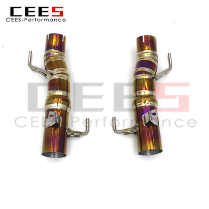 CEES  Performance Catback Exhaust Downpipe Titanium Exhaust Pipe For Ferrari SF90 3.9T V8 2019-2023 Downpipe without catalyst