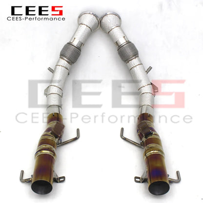 CEES  Performance Catback Exhaust Downpipe Titanium Exhaust Pipe For Ferrari SF90 3.9T V8 2019-2023 Downpipe without catalyst