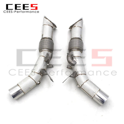 CEES  Performance Catback Exhaust Downpipe Titanium Exhaust Pipe For Ferrari SF90 3.9T V8 2019-2023 Downpipe without catalyst