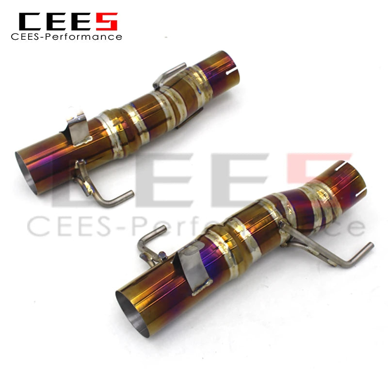 CEES  Performance Catback Exhaust Downpipe Titanium Exhaust Pipe For Ferrari SF90 3.9T V8 2019-2023 Downpipe without catalyst