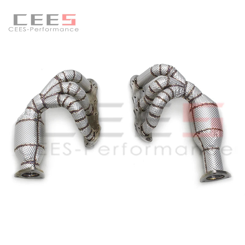 CEES Performance Engine  Exhaust t Header manifold For PORSCHE 911 991/991.1 3.8 Carrera 2011- Downpipe with catal