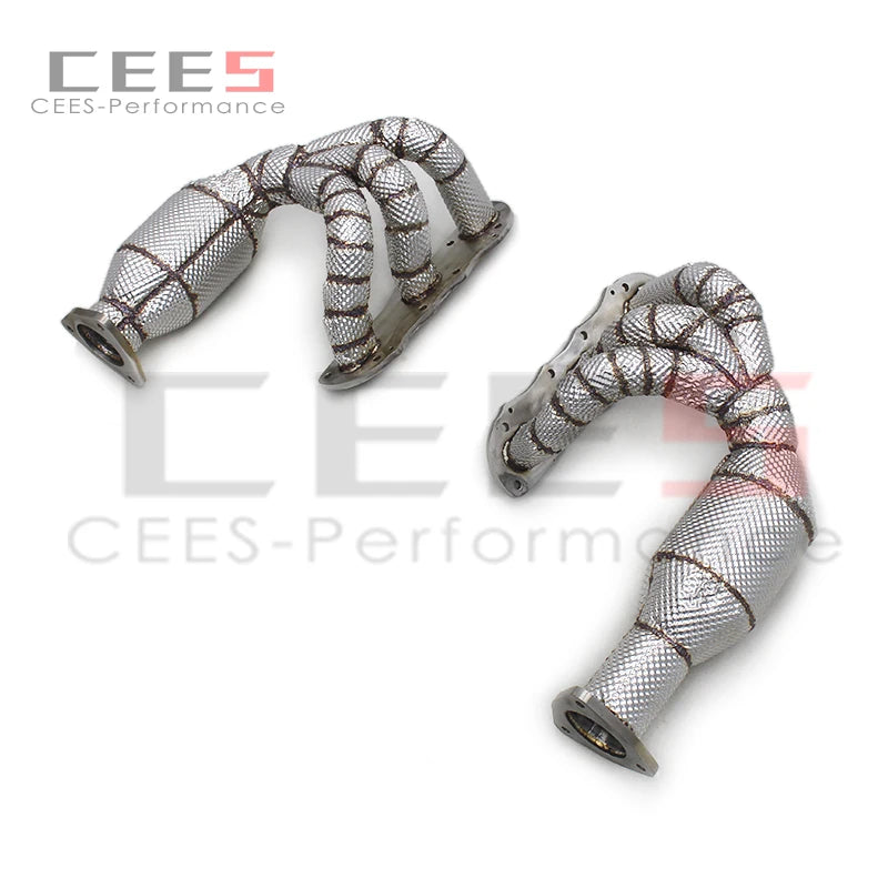 CEES Performance Engine  Exhaust t Header manifold For PORSCHE 911 991/991.1 3.8 Carrera 2011- Downpipe with catal