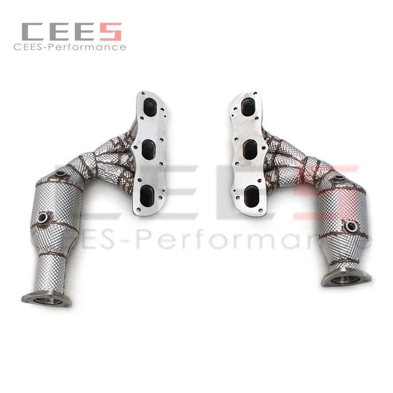 CEES Performance Engine  Exhaust t Header manifold For PORSCHE 911 991/991.1 3.8 Carrera 2011- Downpipe with catal