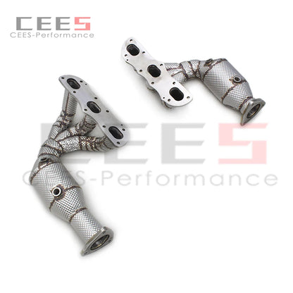 CEES Performance Engine  Exhaust t Header manifold For PORSCHE 911 991/991.1 3.8 Carrera 2011- Downpipe with catal