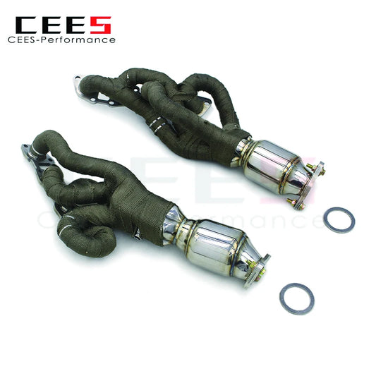 CEES Performance Exhaust manifold For Lexus ISF/IS F 5.0 2007-2014 304Stainless Steel With Heat Shield Downpipe with catalyst