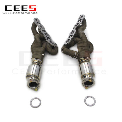 CEES Performance Exhaust manifold For Lexus ISF/IS F 5.0 2007-2014 304Stainless Steel With Heat Shield Downpipe with catalyst