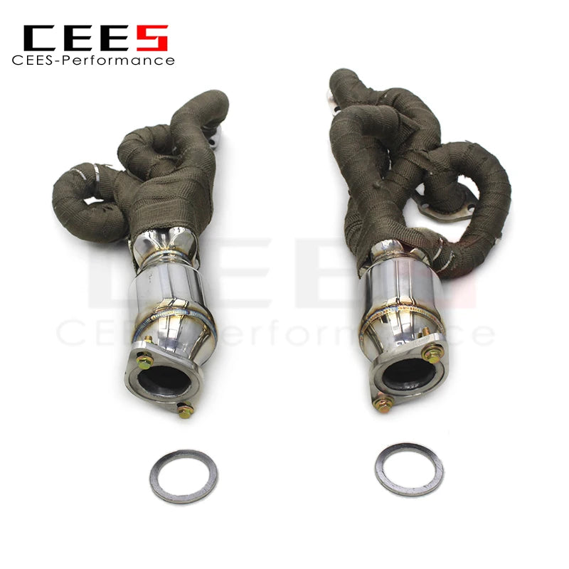 CEES Performance Exhaust manifold For Lexus ISF/IS F 5.0 2007-2014 304Stainless Steel With Heat Shield Downpipe with catalyst