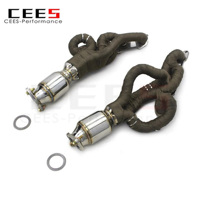 CEES Performance Exhaust manifold For Lexus ISF/IS F 5.0 2007-2014 304Stainless Steel With Heat Shield Downpipe with catalyst