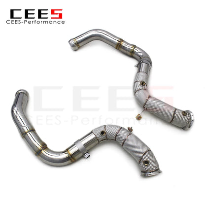 CEES Performance Exhaust system With Heat Shield Catless Downpipe For Mercedes-Benz E63 AMG W213 4.0TT 2016-2023