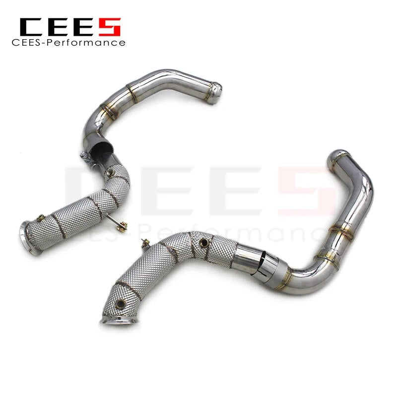 CEES Performance Exhaust system With Heat Shield Catless Downpipe For Mercedes-Benz E63 AMG W213 4.0TT 2016-2023