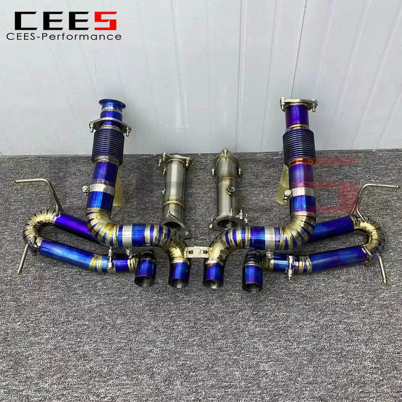 CEES Performance Full Exhaust System Downpipe for Chevrolet CORVETTE C8 Z06 2019-2023 Stainless Steel Escape Z06 Exhaust