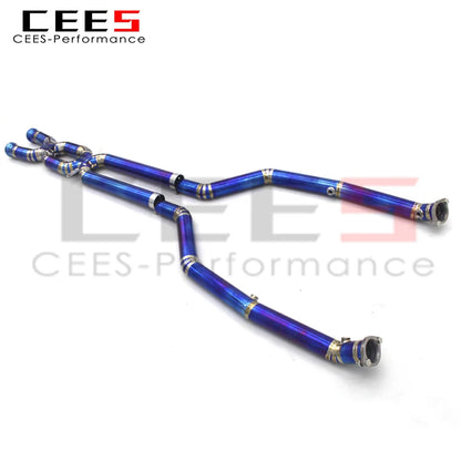 CEES Performance Mid pipe Titanium Blue Exhaust Pipe For BMW M3 E90/E92/E93 4.0L 2007-2013  Exhaust System