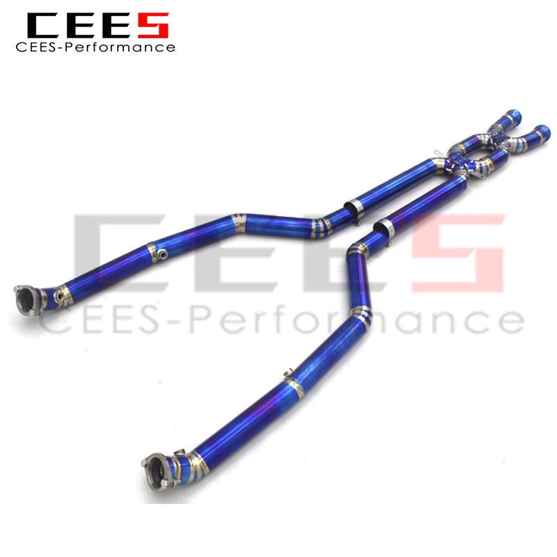 CEES Performance Mid pipe Titanium Blue Exhaust Pipe For BMW M3 E90/E92/E93 4.0L 2007-2013  Exhaust System