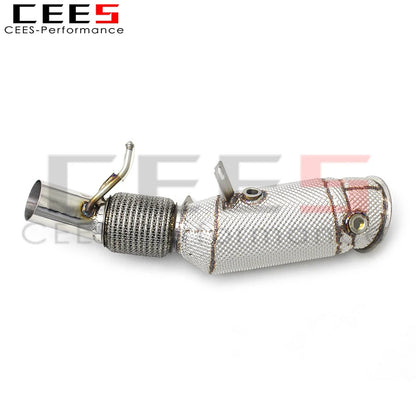 CEES Performance Stainless Steel Catted Downpipe For BMW X3/X4 B48 Exhaust with 100 200 300 400 cell cats