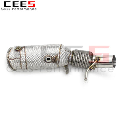 CEES Performance Stainless Steel Catted Downpipe For BMW X3/X4 B48 Exhaust with 100 200 300 400 cell cats