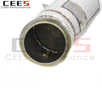 CEES Performance Stainless Steel Catted Downpipe For BMW X3/X4 B48 Exhaust with 100 200 300 400 cell cats