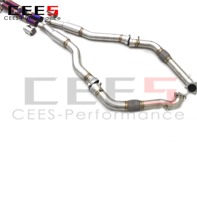 CEES Performance Titanium Valvetronic Muffler Exhaust Pipes for Audi S4/S5 B9 3.0T 2019-2023 Full Catback Tuning Exhaust Escape