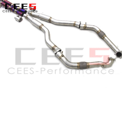 CEES Performance Titanium Valvetronic Muffler Exhaust Pipes for Audi S4/S5 B9 3.0T 2019-2023 Full Catback Tuning Exhaust Escape