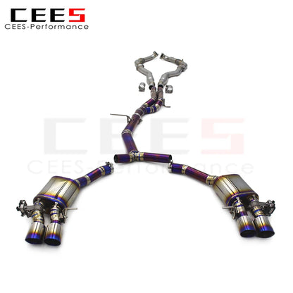 CEES Performance Titanium Valvetronic Muffler Exhaust Pipes for Audi S4/S5 B9 3.0T 2019-2023 Full Catback Tuning Exhaust Escape